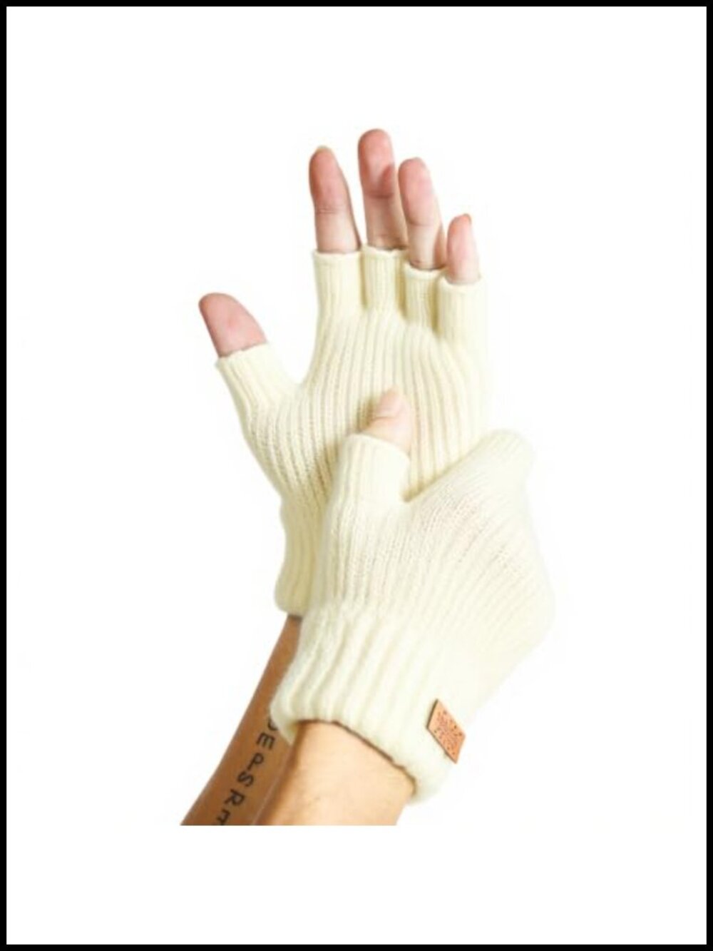 Alpaca Wool Blend Fingerless Gloves Winter Warm Knit for Typing Driving